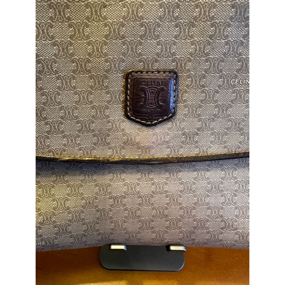 Celine Beige Brown Macadam Clutch. GUC. - Picture 2 of 16